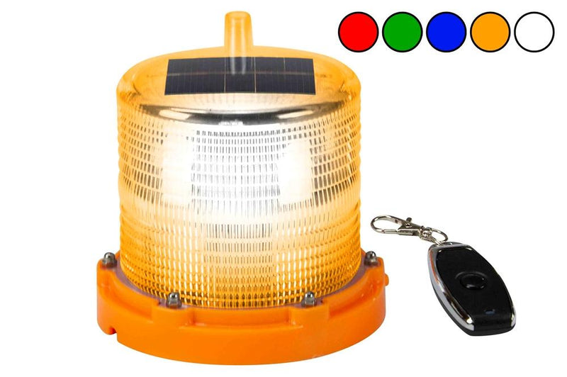 High Output LED Strobing Beacon - Permanent + Magnetic Mount - Wireless Remote - Rechargeable - 12V