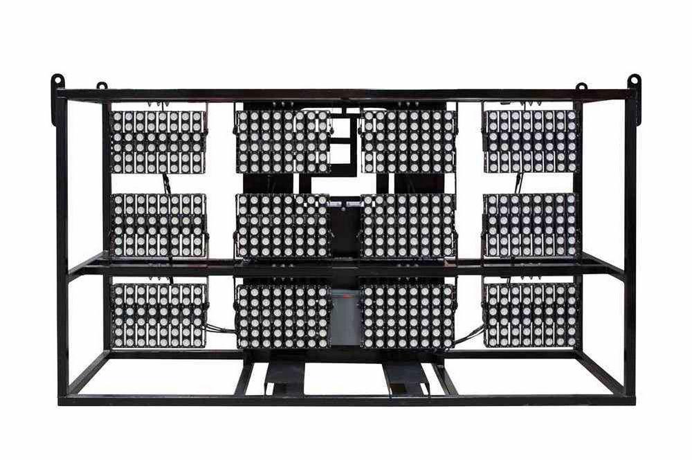 5760W Skid Mount LED Light Plant - 12 LED Fixtures - Crane Stadium Flood Lights - 480V AC 3-Phase