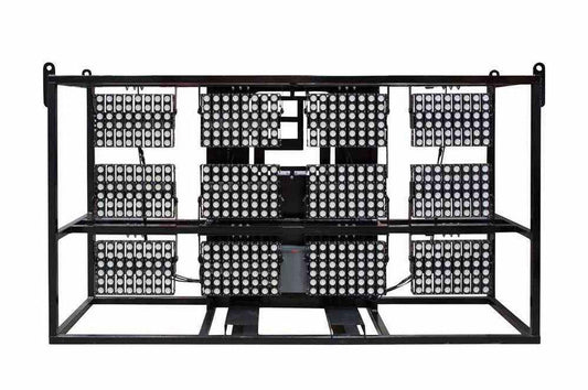 5760W Skid Mount LED Light Plant - 12 LED Fixtures - Crane Stadium Flood Lights - 480V AC 3-Phase