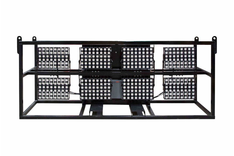 Larson 3840W Skid Mount LED Light Plant - 8 LED Fixtures - Crane Stadium Flood Lights - 480V AC 3-Phase