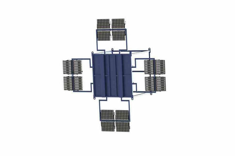 7680W Crane Mount LED Light Plant - (16) 480W LED Fixtures - Single Phase - Adjustable Assemblies