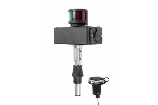 Larson Perko Mount - Red/Green Running Lights - (2) Waterproof Cigarette Plug Sockets - 10A Max Load