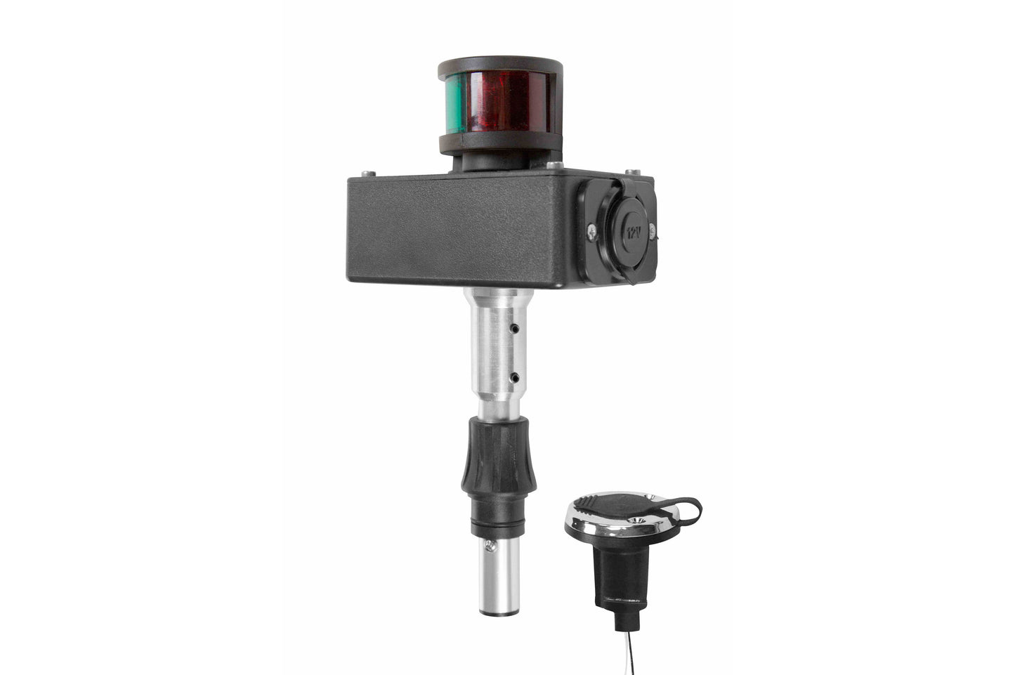 Larson Perko Mount - Red/Green Running Lights - (2) Waterproof Cigarette Plug Sockets - 10A Max Load