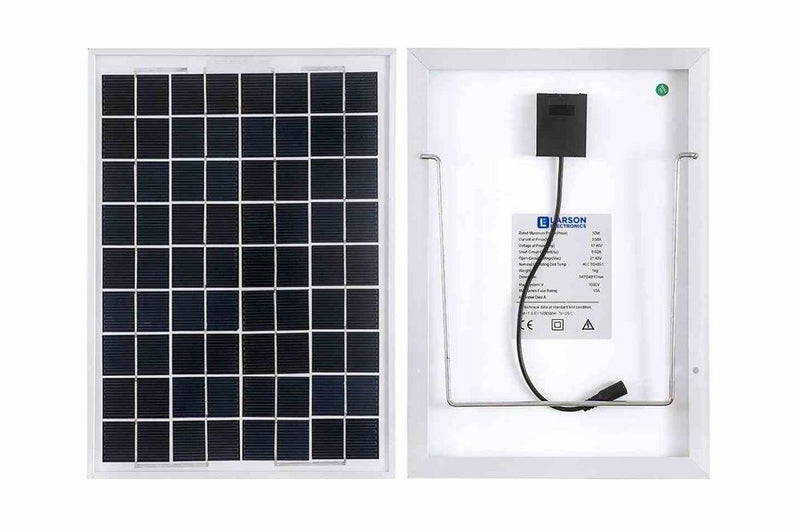10W All Weather Solar Panel - 12V - 16.4' Cable w/ Alligator Clips - Aluminum Frame