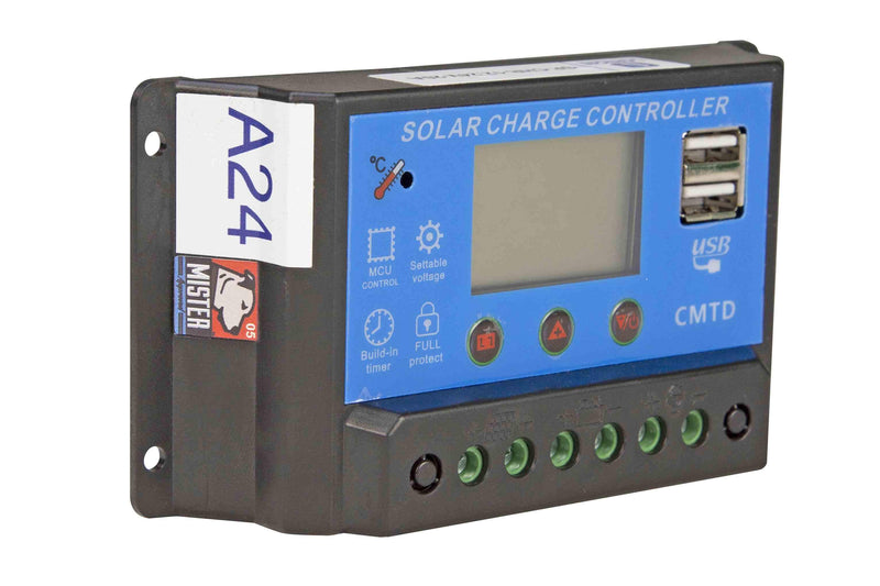 Larson 20A Solar Charged Controller - (2) USB Ports - 12V/24V Charger - LCD Display
