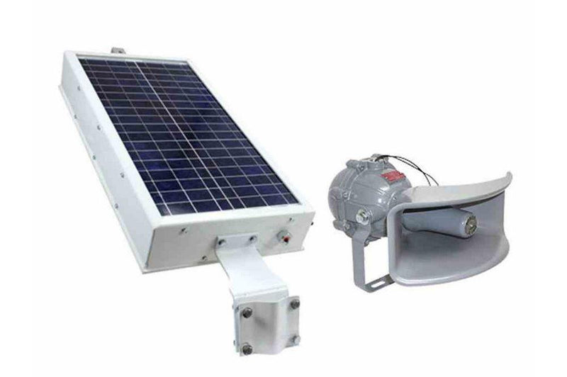 Solar Powered Explosion Proof Horn - 8 Tones - NEMA 4X - 110 Decibels - 30W Solar Panel - C1D1