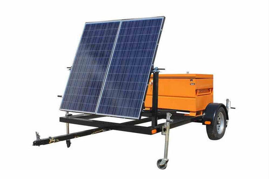 530W Solar Light Tower -7' Trailer - (2) 265 Watt Panels - Completely Solar No Fuel Needed