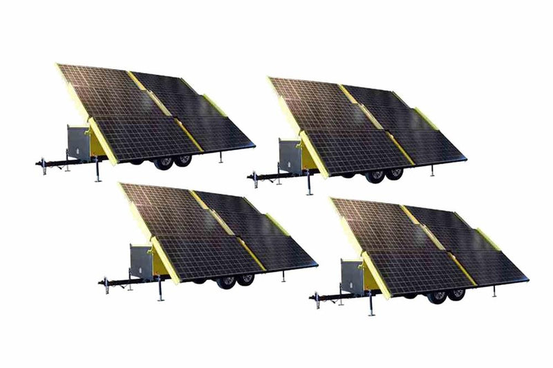 Solar Powered Generator System - (192) Panels, (480) Li-ion Batteries - 208Y/120 3-phase Output - (4) 53' Trailers