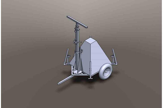 Mobile Trailer w/ 18' Telescoping Mast - Enclosed Trailer for Generators/Equipment - 8' to 18' Mast