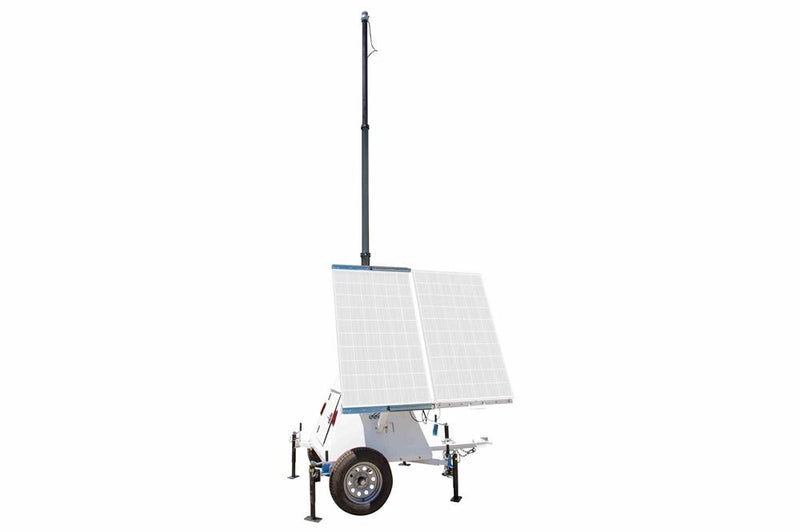 Solar Trailer with Mast - External Mounting Brackets for Customer Panels - Air Hose