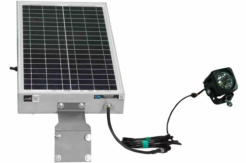 Solar Powered 10W LED Light - 12 Hr. Run Time - Day/Night Photocell or Motion Sensor - 100' SOOW Cord