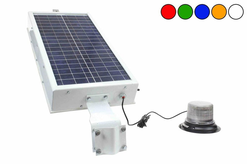 Solar Powered LED Beacon - Class I, 30 Strobing Patterns - Day/Night Sensor w/ Timer - 10' SOOW Cord