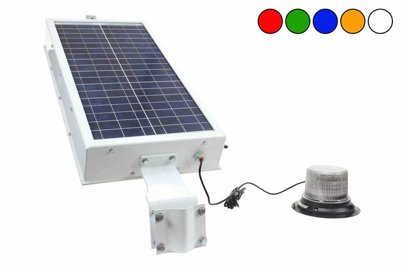 Solar Powered LED Light Beacon - Class I - 30 Strobing Patterns - Day or Night Use - 100' Cord Reel