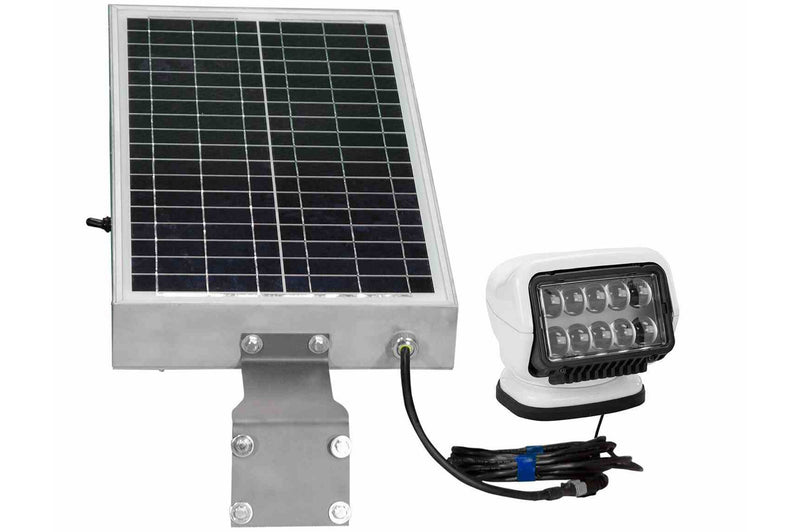 Larson 36W Solar Powered LED Spotlight - (4) 12aH Batteries - 2,520 Lumens - Handheld Remote Control
