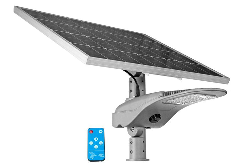 80W High Efficiency All-In-One Solar Street Light - 18V DC - Remote Mount Auto Timer - IP67