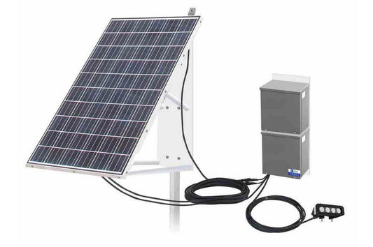 40W Solar Powered LED Light w/ 265W Panel - 12 Hour Run Time - Day/Night Photocell or Motion Sensor