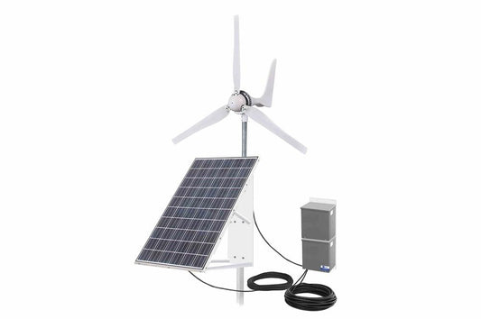 300W Pole Mounted Solar Panel - (4) 80aH Li-ion Batteries - (3) 20' 12/3 SOOW Cords - Wind Generator