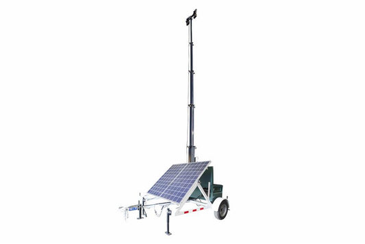 580 Watt Solar Light Tower - 30' Light Tower - 7.5' Trailer - (4) 60 Watt LED Lamps
