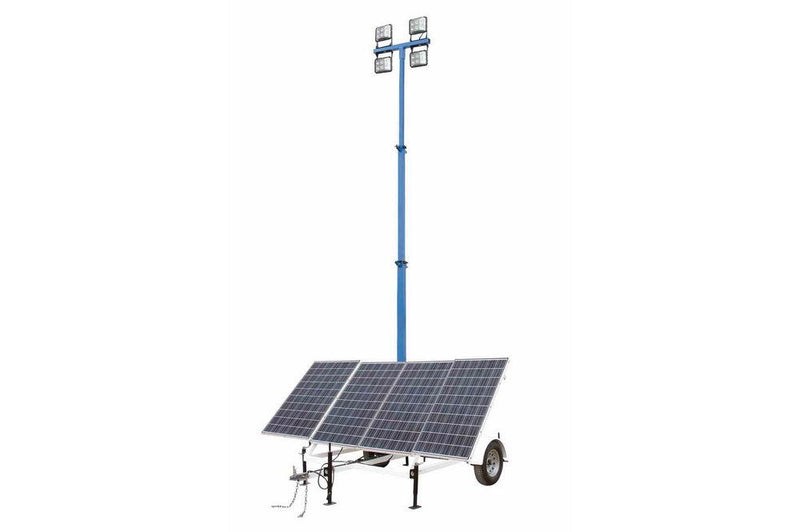 1.06 kW Solar Light Tower - 30' Light Tower - 7.5' Trailer - (4) 60W LED Lamps - (4) 250aH Batteries