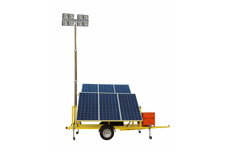 Larson 1.5KW Solar Power Generator w/ Pneumatic Light Tower Mast - (4) LED Lights - 64000 Lumens - 36 Hours