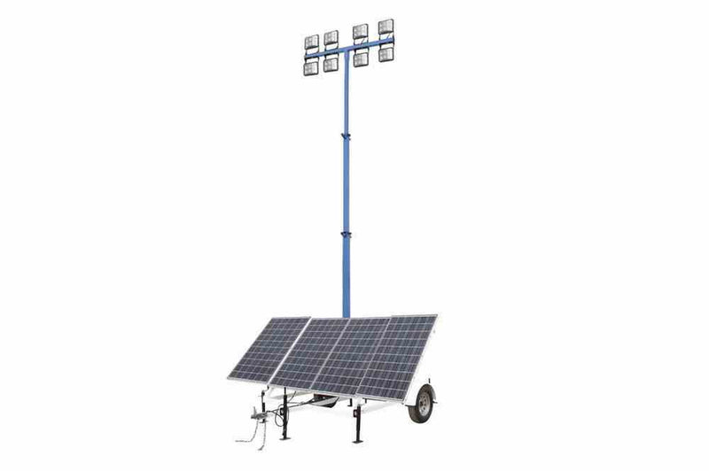 Larson 1.8KW Solar Power Generator w/ Pneumatic Light Tower Mast - (4) LED Lights - 64000 Lumens - 36 Hours
