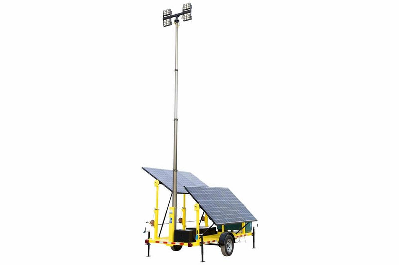 1.8KW Solar Power Generator with Pneumatic Light Tower Mast - (4) 160 Watt LED Lights