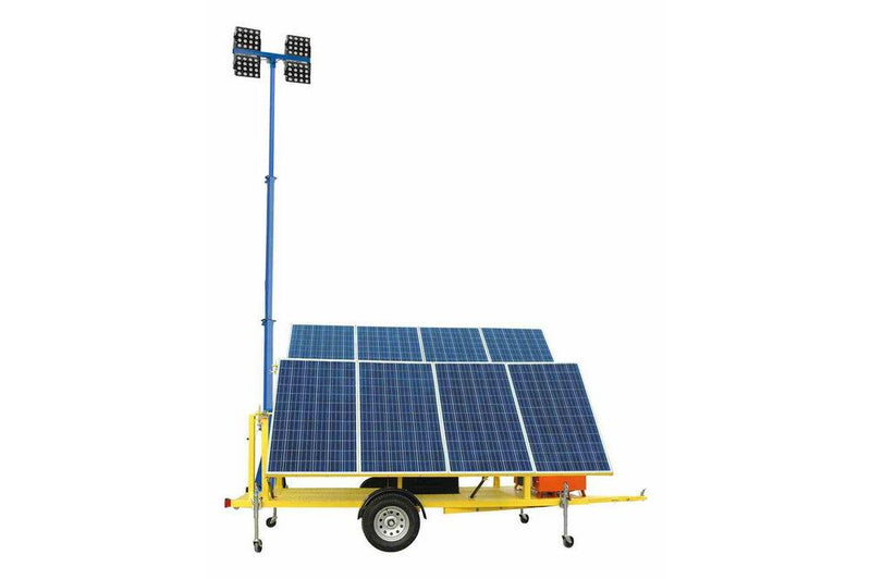 2.21KW Solar Powered Security Light Tower - (4) 160W LED Lights - Day/Night - 8Hrs - Manual Mast