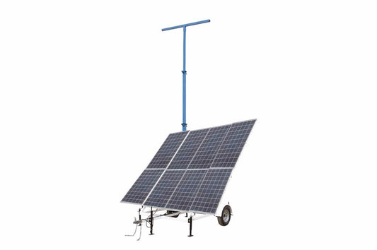 2.4 kW Solar Light Tower - 30' Light Tower - 14' Trailer - (20) 170aH Lithium Ion Batteries - (2) SC