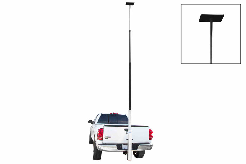 Larson 4-Stage Trailer Hitch Mount Equipment Tower w/ Mounting Plate - 6.4' to 20' - Powder Coated