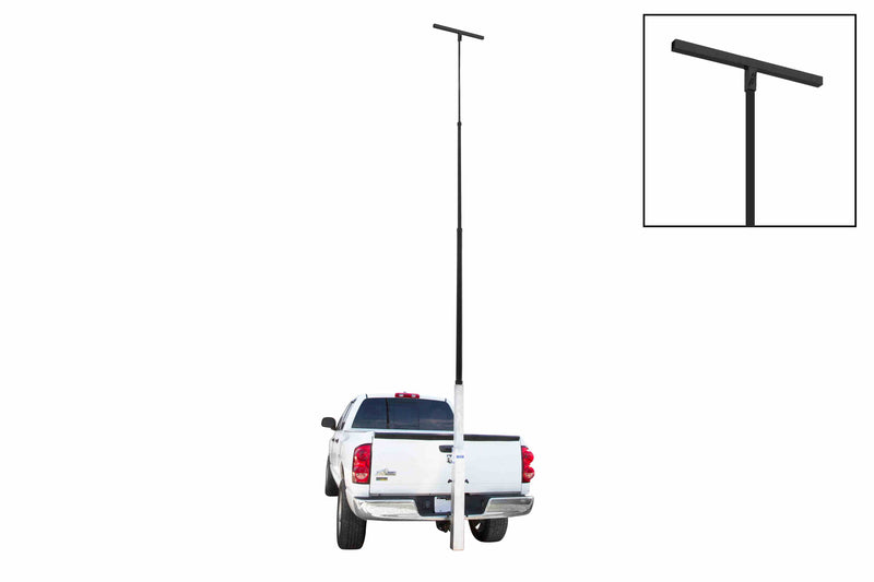 Larson 4-Stage Trailer Hitch Mount Equipment Tower w/ T-Head - 6.4' to 20' - Powder Coated