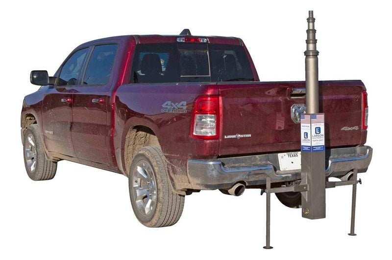 Trailer Hitch Mount Equipment Tower - Telescoping 7.6' to 20' - 4-Stage Aluminum Tower - Anodized Aluminum