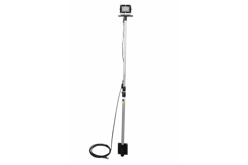 30W LED Pole Light - 3' to 8.5' Adjustable - 9-64V DC - 20' 16/2 Wiring Harness w/ Quick Disconnect