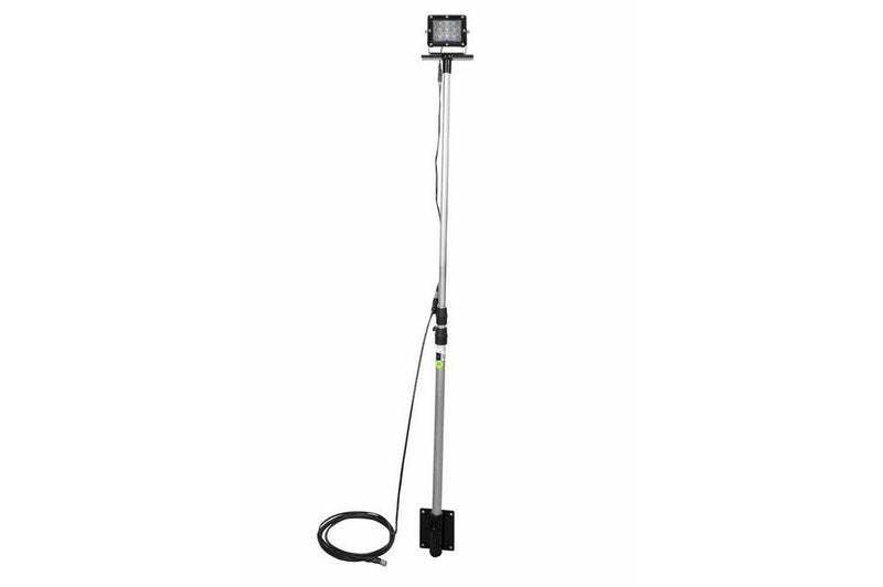 60W LED Pole Light - 3' to 8.5' Adjustable - 9-64V DC - 20' 16/2 Wiring Harness w/ Disconnect