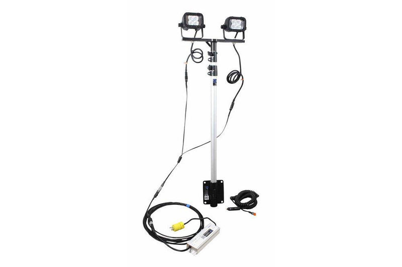 24 Watt Portable LED Telescoping Light Pole - Extends 3.5' to 8.' - 120-277VAC or 9-42VDC