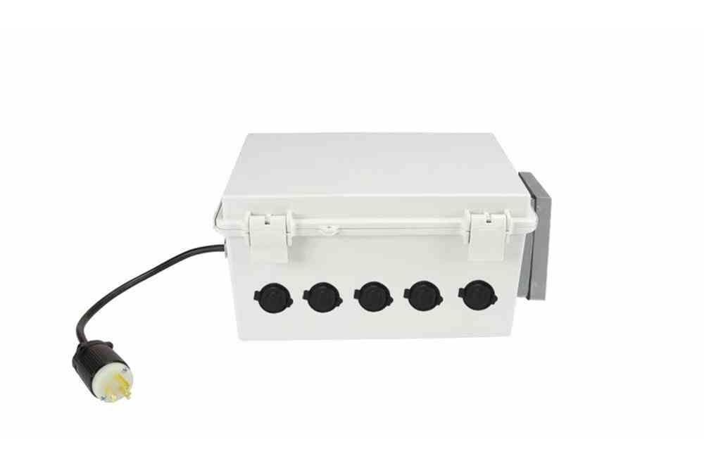 300W Portable Transformer - 120V to 12V - (1) 5-20 Receptacle [120V], (5) Cigarette Plug Sockets