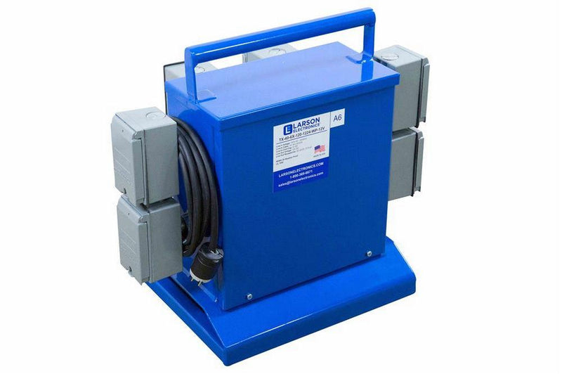 Portable Transformer - 120VAC to 12 or 24VDC - (6) L5-20R (1) 5-20R GFCI Duplex Receptacles