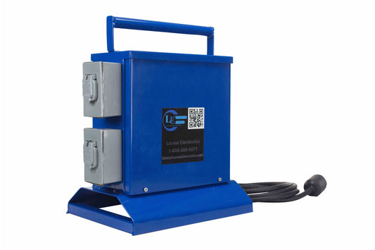 Larson Temporary Transformer - 5KVA- 240V to 120V - (4) 20A GFCI Duplex Outlet - 40A Circuit Breaker