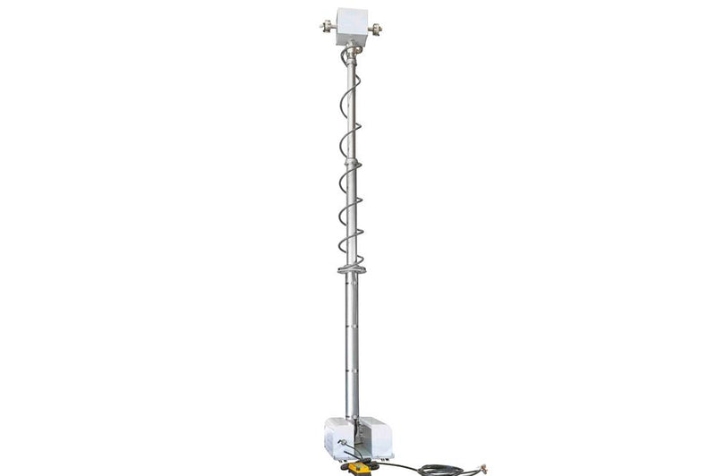 13.5' Vehicle Roof Mount Pneumatic Mast - 12V DC Power Supply - Remote Control - Built-in 12V Compressor