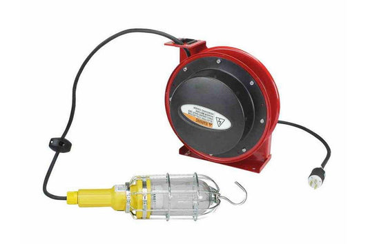 10W Vapor Proof (Waterproof) LED Trouble Light / Hand Lamp / Drop Light with 50' 12/3 SOOW Cord Reel