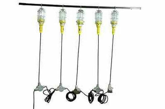 Vapor Proof (Waterproof) Trouble Light/Hand Lamp/Drop Light - 100W Bulb - 80' Cord - 5 Drop Lights