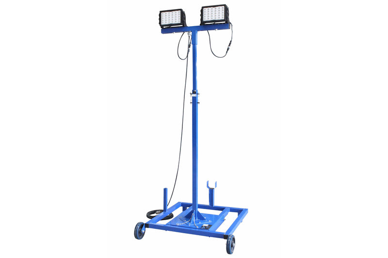 Larson 300 Watt Portable Work Area Light Tower - Extendible Tower W/ Wheels - (2) 150 Watt LED Lights