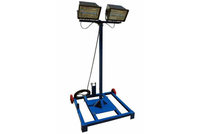 800 Watt Work Area Light - Extendible Tower W/ Wheels - 2 X 400 Watt Metal Lights