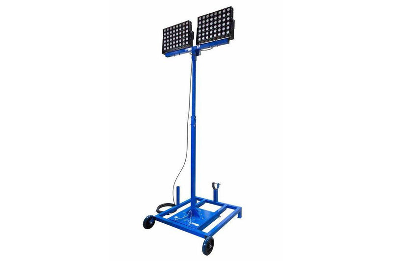 960 Watt Portable Work Area Light Tower - Extendible Tower W/ Wheels - (2) 480 Watt LED Lights