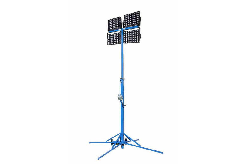 Portable 7-12' Light Tower - (4) 500W LED Lights - 240,000 Lumens - 50' 16/3 SOOW w/ Gen. Cord Cap