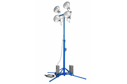 Portable 7-14' Light Tower - (4) 1000W MH Lights - 440,000 Lumens - 125' 8/3 - 50A Twist Lock Plug