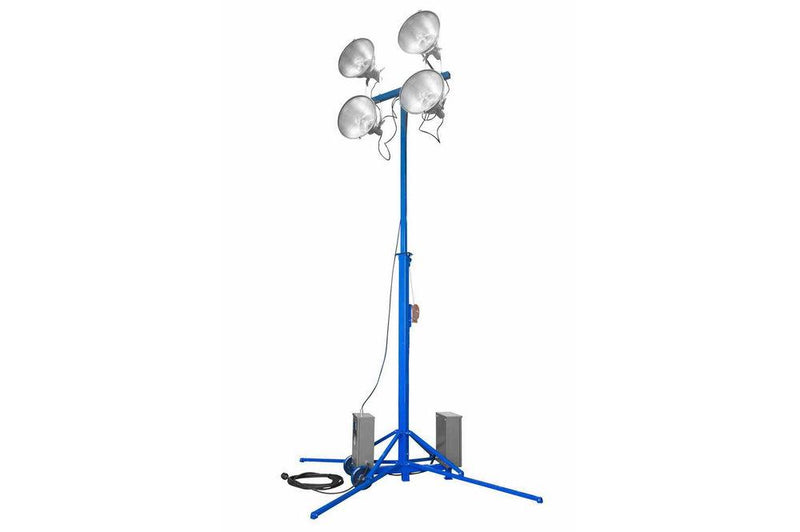 Portable 7-14' Light Tower - (4) 1000W MH Lights - 440,000 Lumens - 125' 8/3 - 50A Twist Lock Plug