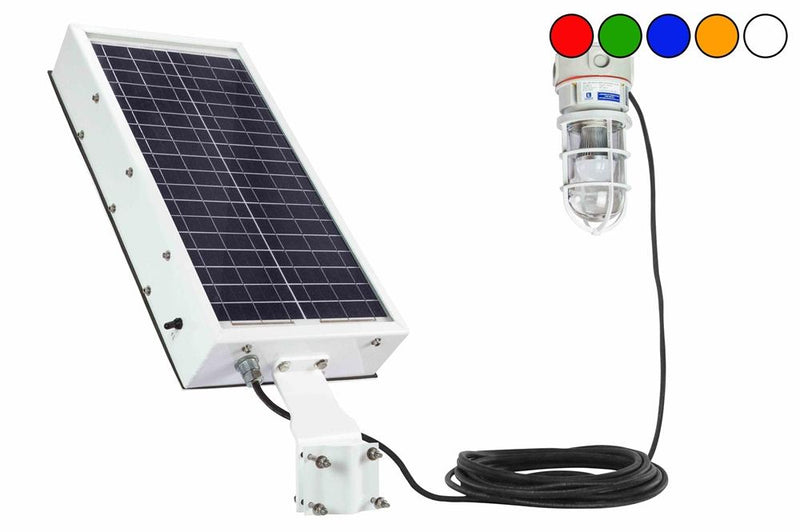 Solar Power LED Light - Waterproof - 30W Solar Panel - Strobe or Steady Burn - 30 ft SEOOW