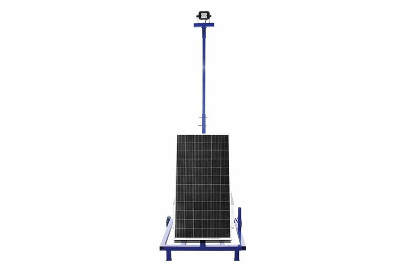 Solar-powered LED Light Cart - Lithium-ion Battery Pack, Day/Night Photocell - Knock-over Pole