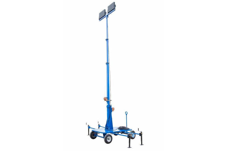 Non-Towable Light Tower w/ Wheels - 12-20' - (2) 500W LED Lamps - 120,000 Lumens - Roll-Around Cart