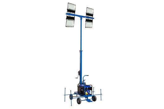 20ft Non-Towable Mini LED Light Tower w/ Gas Generator - (4) LED Lamps - 80,000 lms
